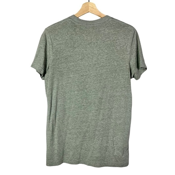 Hollister Gray V-Neck Y2K Blue Logo T-Shirt M - Picture 2 of 3